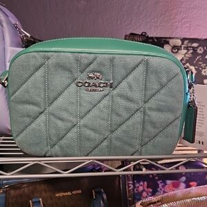 Coach Teal Quilted Crossbody Bag